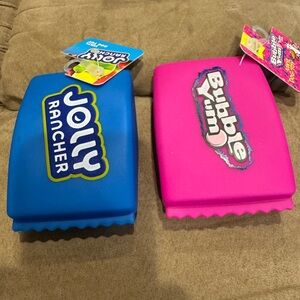 New with tags Bubble Yum and Jolly Rancher vinyl dog toys with Squeaker